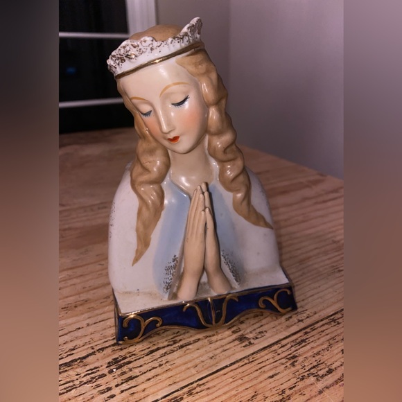 Shafford | Other | Shafford Bluegold Base Blessed Mary Madonna Vase ...